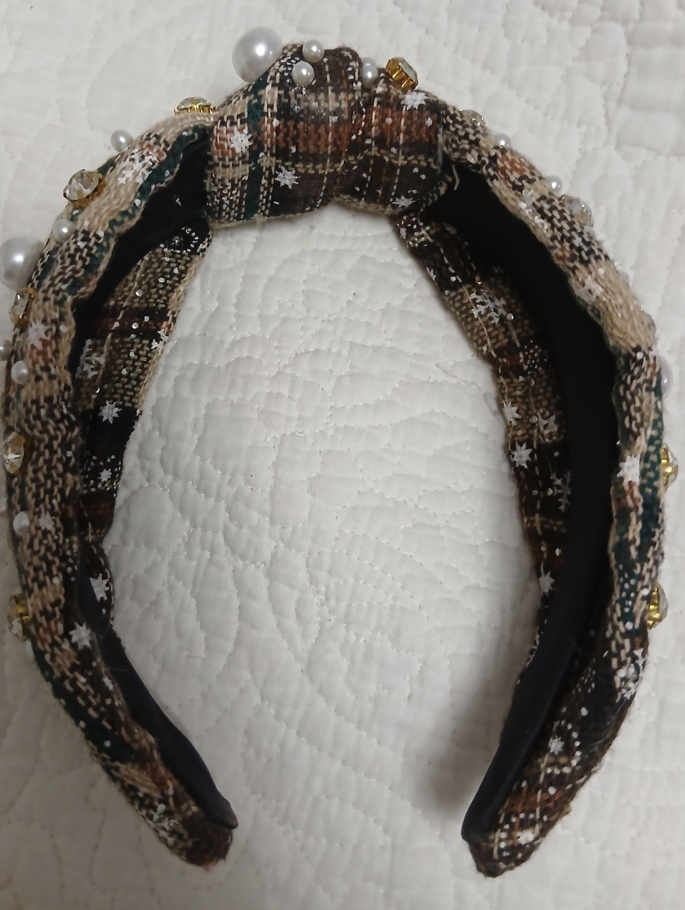 Hairband With Rhinestones And Pearls - Picture 2 of 6